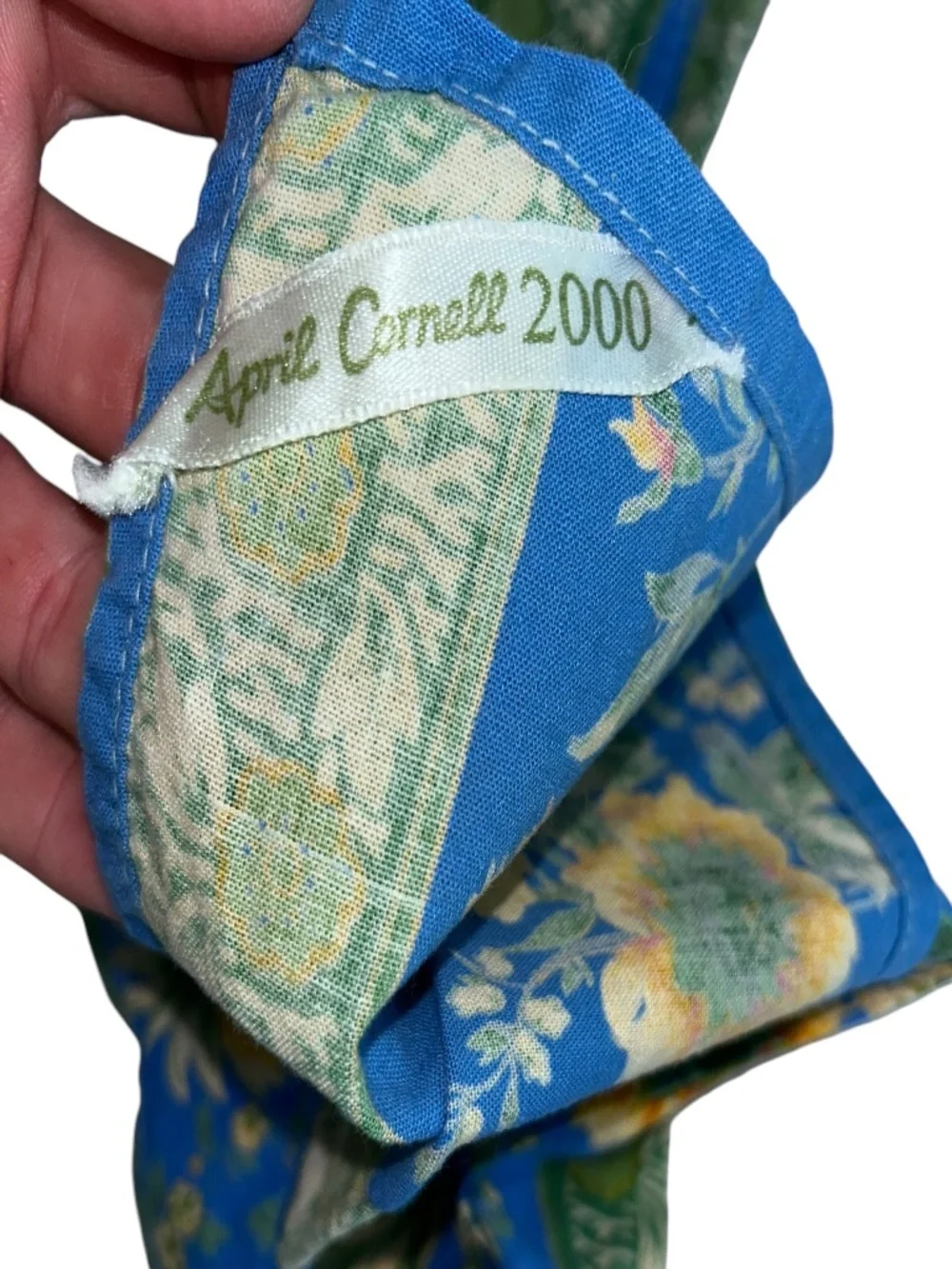 April Cornell 2000 Vintage French Provencal blue sunflowers napkins set 4